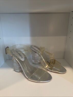 Jeffrey Campbell Clear Lucite Strap Heels